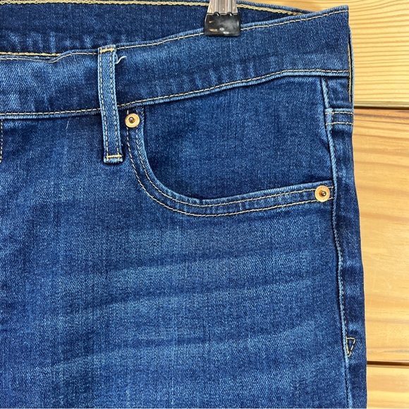 Gap Vintage Slim High Rise Jeans 34 18R Dark Indigo Stretch Denim Raw Hem - Picture 5 of 15